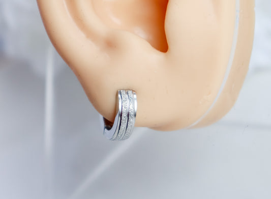 Mini Hoop Glitter Band Earrings