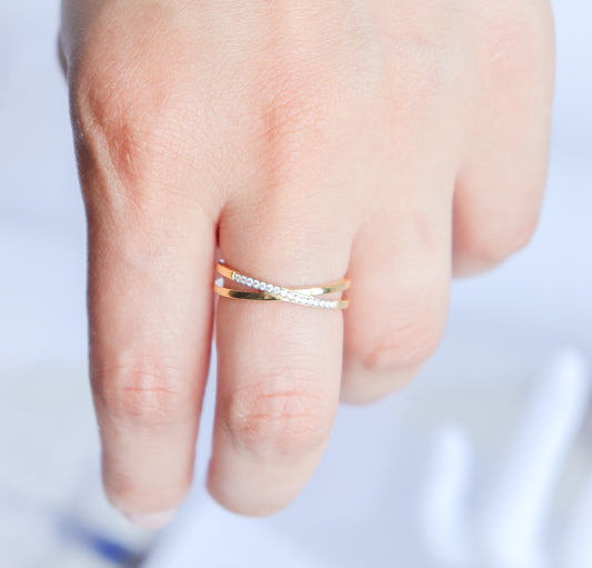 Studded Crisscross Ring