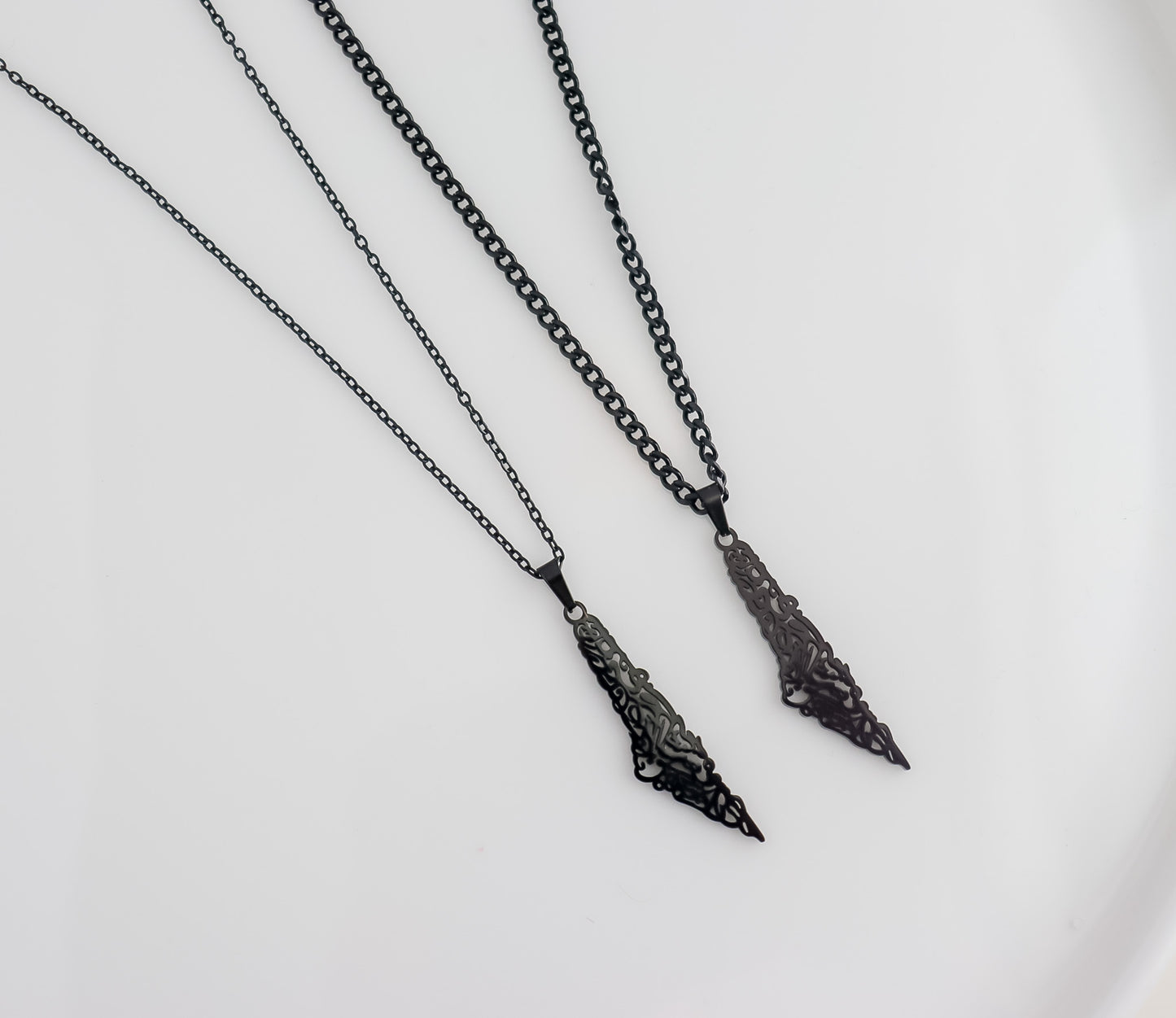 Lined Calligraphy Palestine Map Necklace