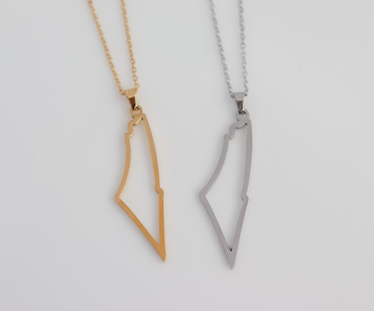 Palestine Outline Map Necklace