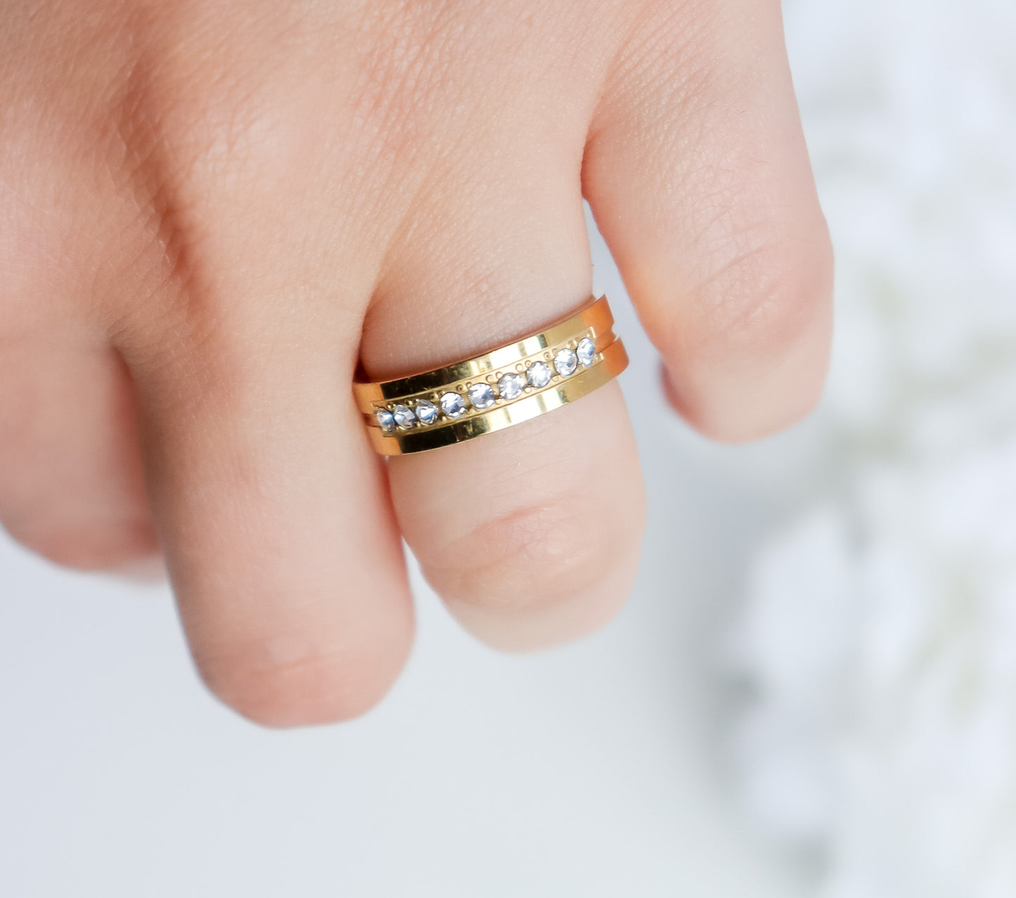 Half Eternity Studded Ring