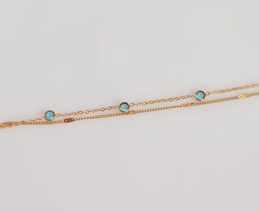 Blue Zircon Layered Bracelet