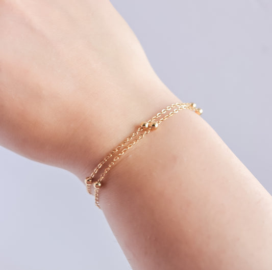 Dotted Chain Double Bracelet