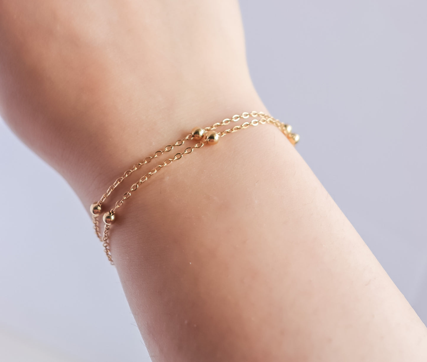 Dotted Chain Double Bracelet