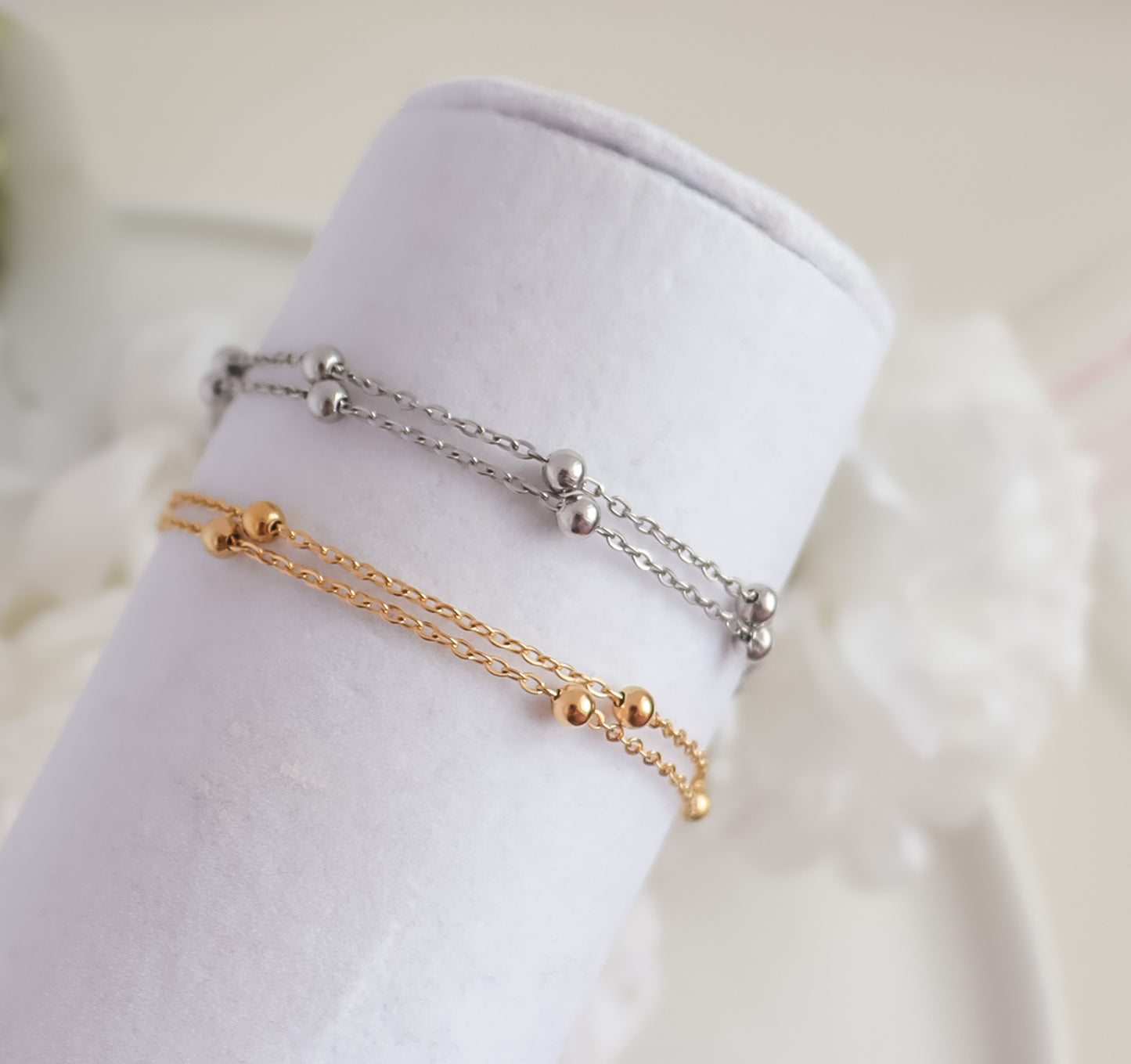 Dotted Chain Double Bracelet