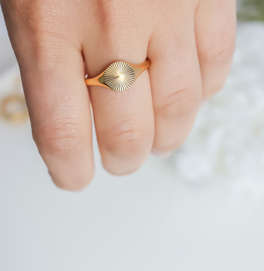 Sunburst Signet Ring