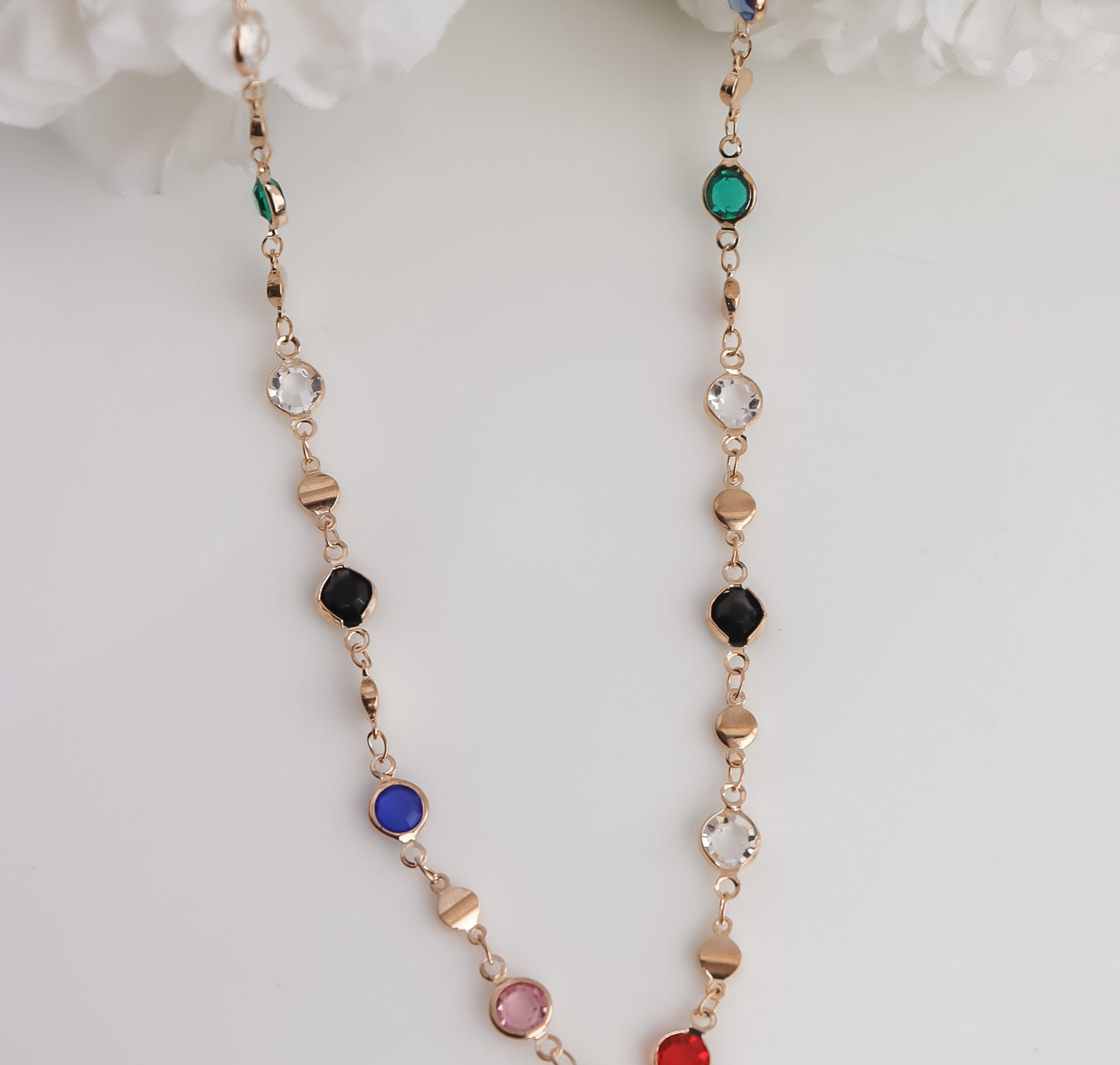 Coloured Zircon Chain Necklace