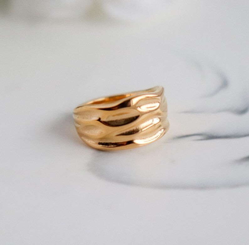 Wavey Ring | Dome Ring | Chunky Gold Ring | Statement Ring | Gold Ring | Ring For Women | Minimalist Jewelry | Gift For Her
