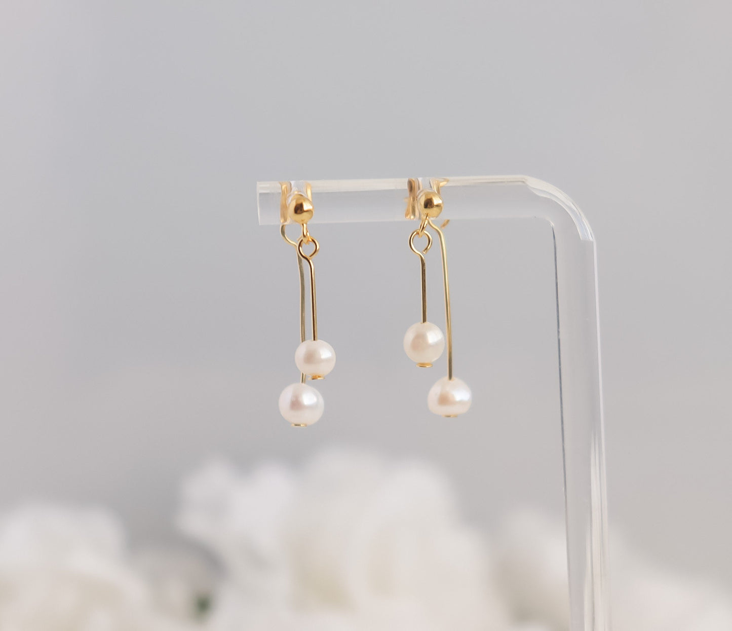 Dangle Pearl Earring | Pearl Earring | Minimal Earring | Gold earring | Earring For Her | Bridesmaid Gifts | Bridal Shower Gifts