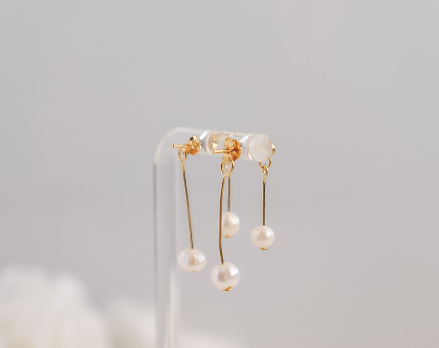 Dangle Pearl Earring | Pearl Earring | Minimal Earring | Gold earring | Earring For Her | Bridesmaid Gifts | Bridal Shower Gifts