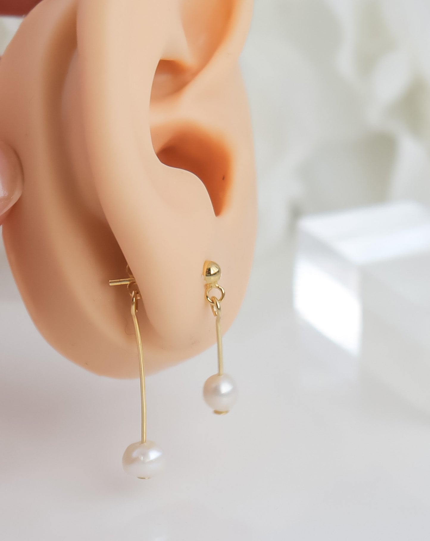 Dangle Pearl Earring | Pearl Earring | Minimal Earring | Gold earring | Earring For Her | Bridesmaid Gifts | Bridal Shower Gifts