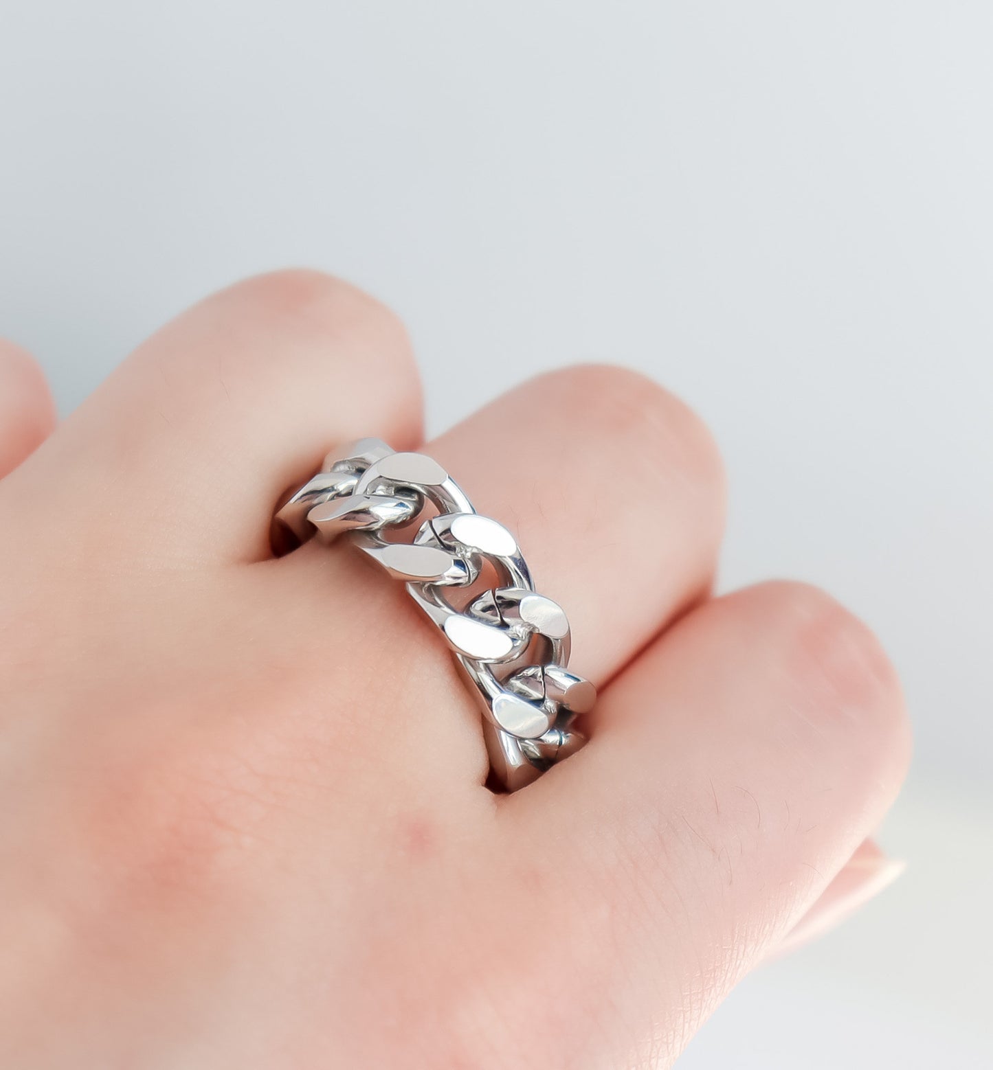 Curb Chain Ring I Minimalist Ring I Stacking Ring I Bridesmaid Gifts I Gold Minimalist Ring for Stacking, Curb Ring, Ring For women
