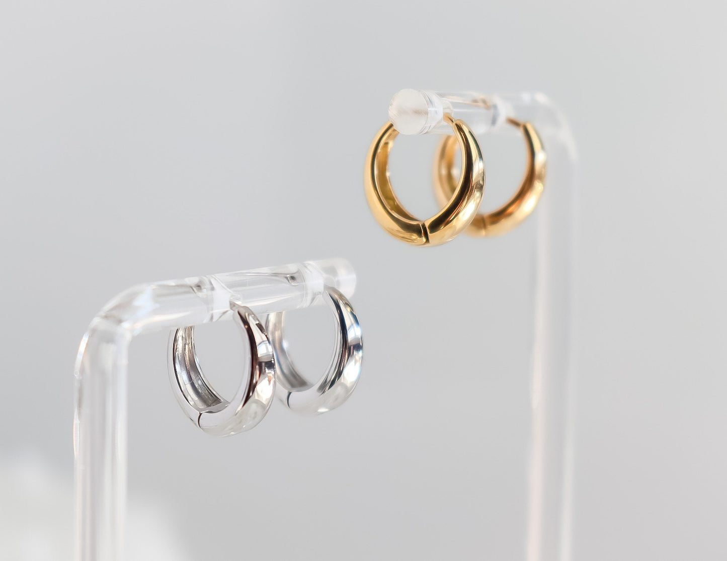 Hinged Huggie Earrings | Gold Hoop Earrings | Small Rounded Hoops | Statement Hoops in Gold | Birthday Gift for Her | Earring For Her