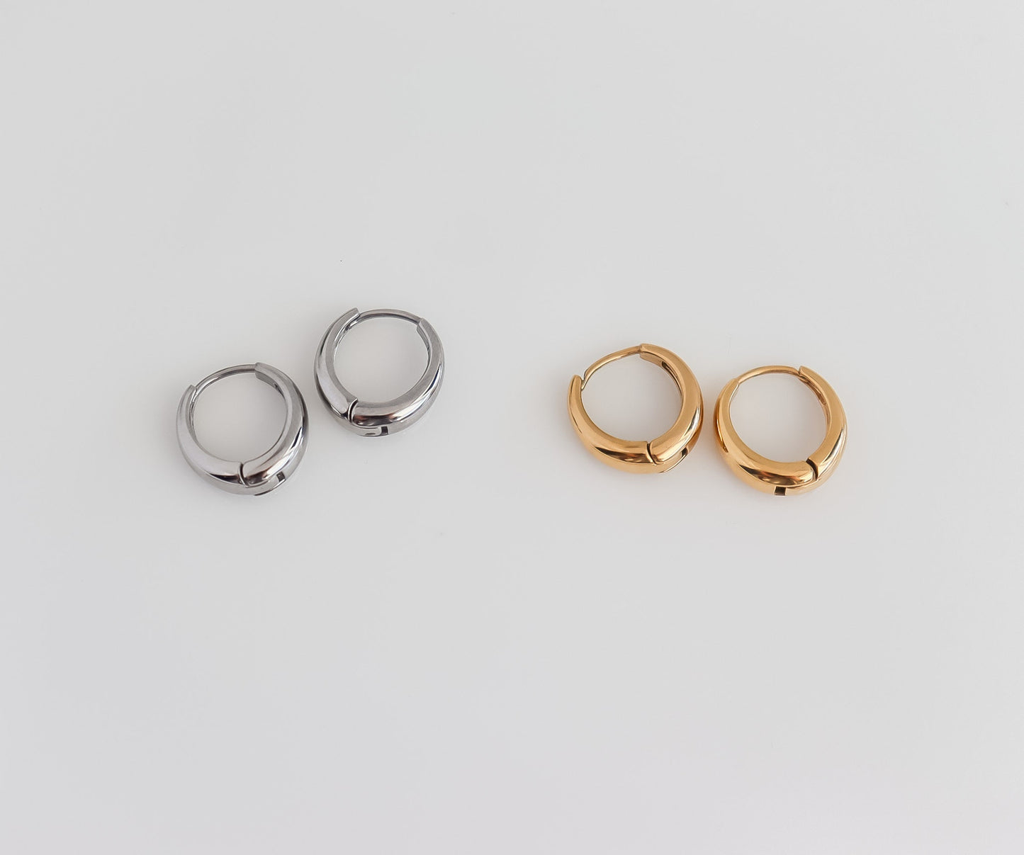 Hinged Huggie Earrings | Gold Hoop Earrings | Small Rounded Hoops | Statement Hoops in Gold | Birthday Gift for Her | Earring For Her
