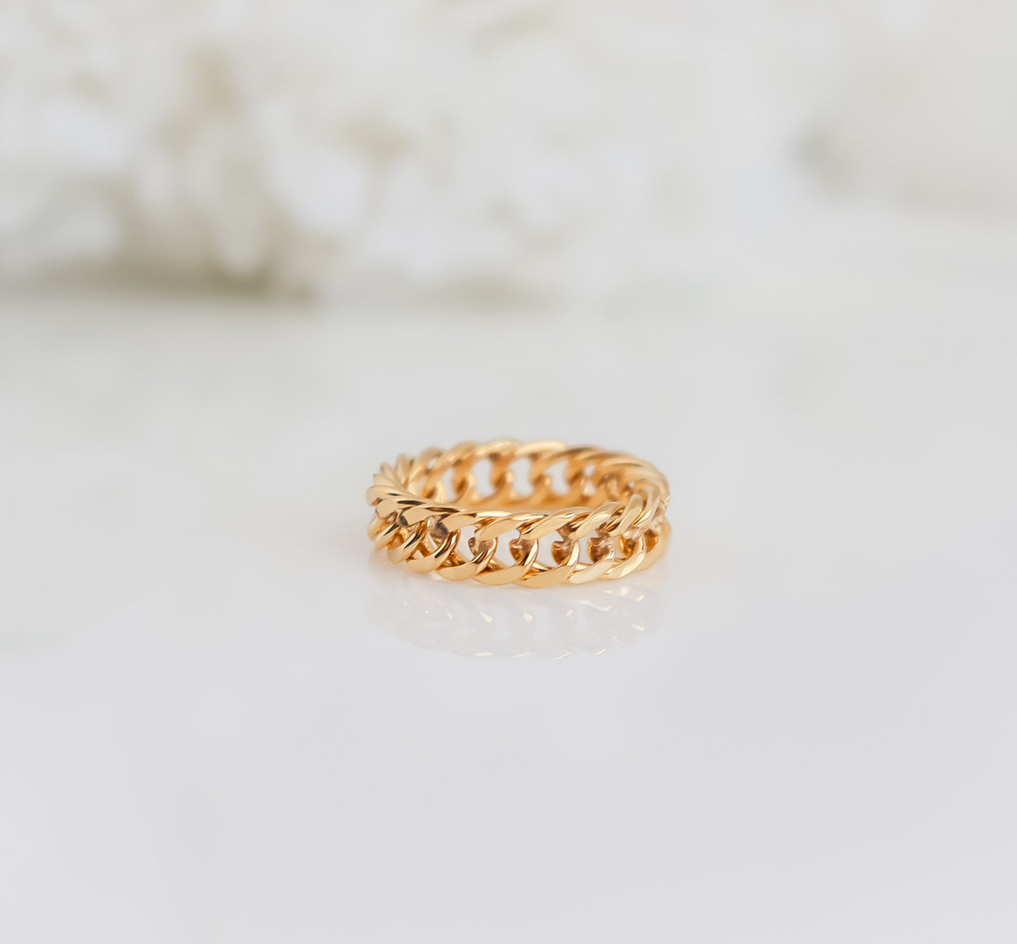 Curb Chain Ring I Minimalist Ring I Stacking Ring I Bridesmaid Gifts I Gold Minimalist Ring for Stacking, Curb Ring, Ring For women