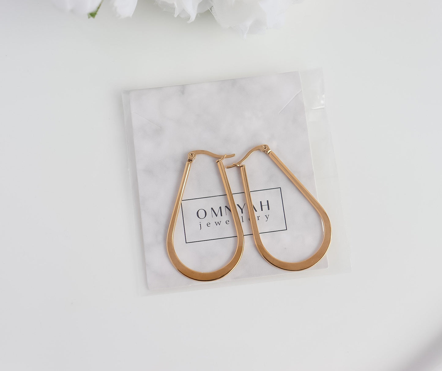U Shape Bold Hoops • Statement Hoops in Gold, Birthday Gift for Her, Earring For Her, Hypoallergenic, Water Resistant, Done Earring