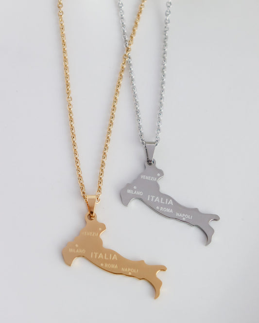 Italy Map Necklace | Italia Necklace | Italy Pendant Necklace | Country Pride Necklace | Christmas gift I Italy Country Map
