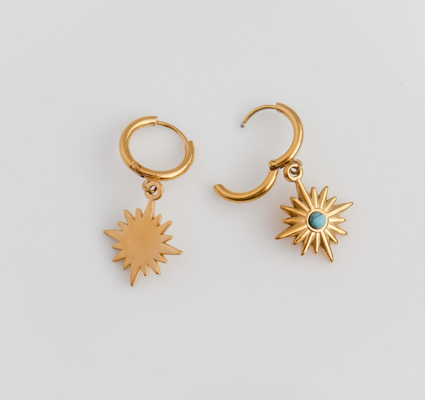 SunShine Earring I Turquoise Sun Earring | SunBurst earring I Celestial Jewelry | Bridesmaid Gifts | Gold Earring | Minimalist Earring