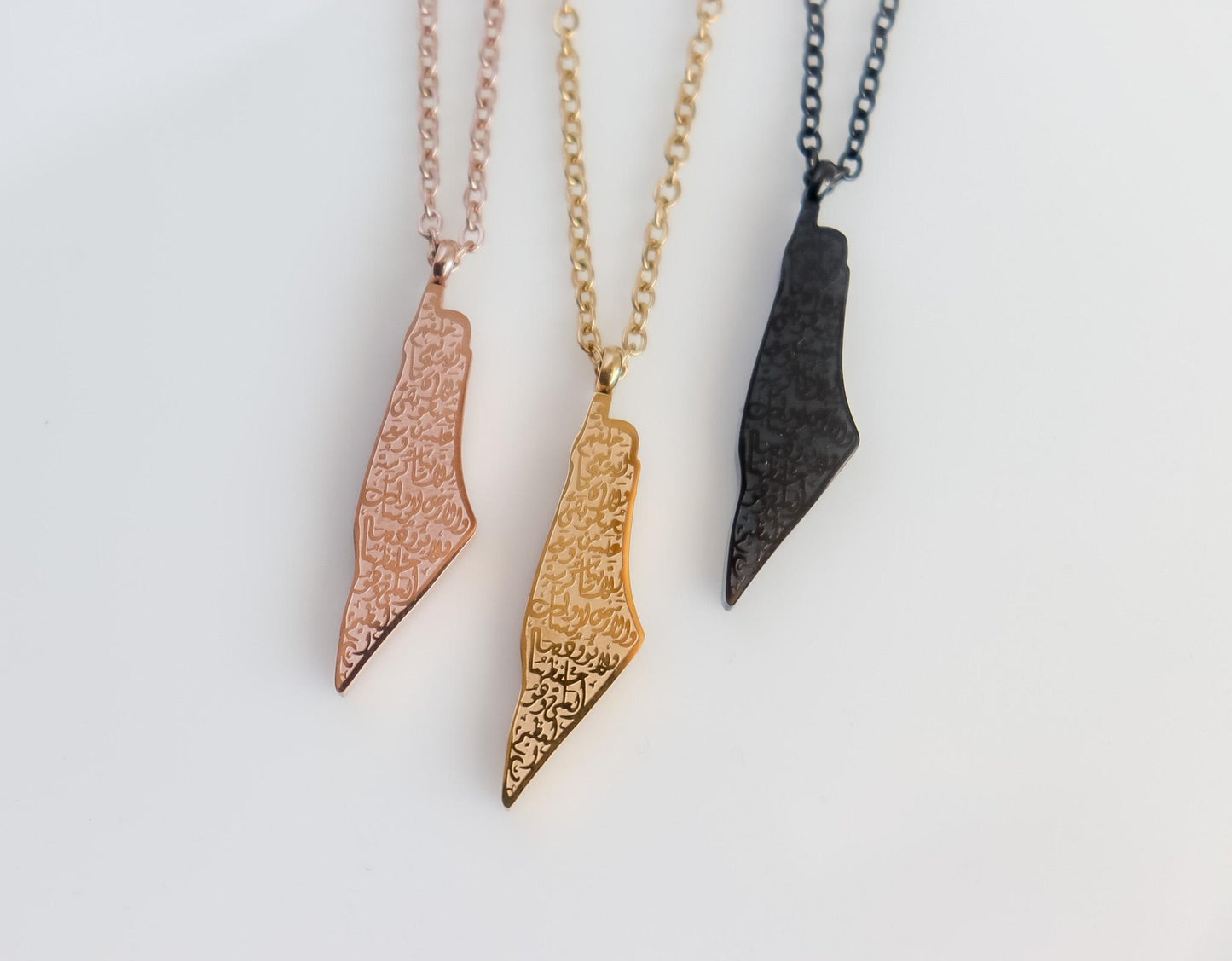 Palestine Necklace | Palestine Map Necklace with Arabic Calligraphy | Country Pride Necklace | Eid Gift
