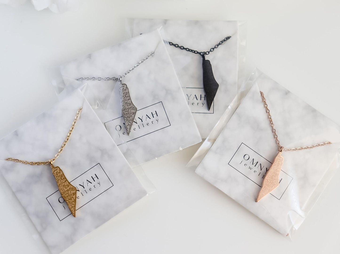 Palestine Necklace | Palestine Map Necklace with Arabic Calligraphy | Country Pride Necklace | Eid Gift