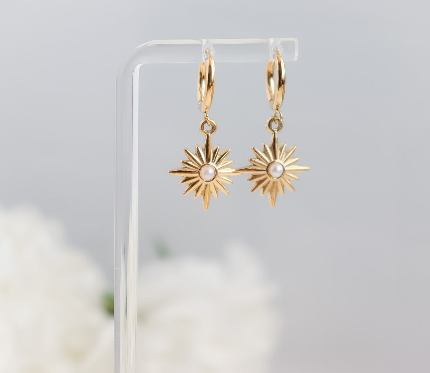 SunShine Earring I Turquoise Sun Earring | SunBurst earring I Celestial Jewelry | Bridesmaid Gifts | Gold Earring | Minimalist Earring