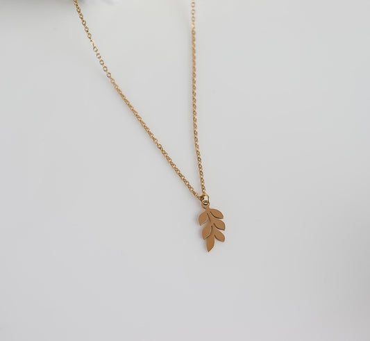 Leaf Necklace | Olive Branch Pendant | Delicate Layering | Leaf Pendant | Minimalist Wedding Jewelry | Bridal Shower Gift