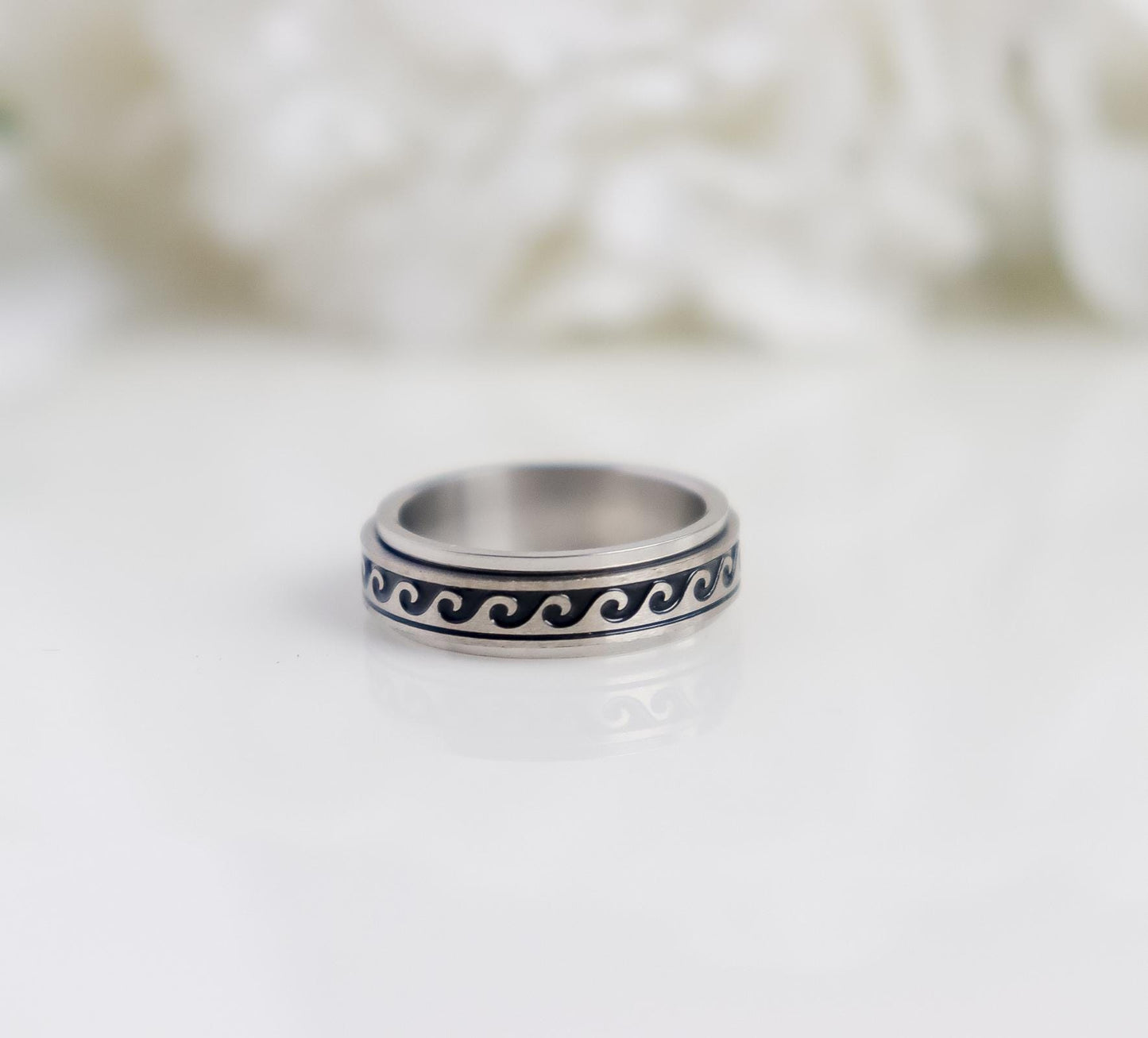 Fidget Ring I Sea Wave Ring I Sun Ring | Rotating Ring | Spinner Ring | Bridesmaid Gifts I Minimalist Ring | Unisex Ring