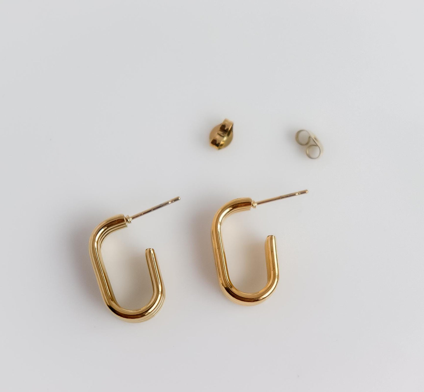 Ribbed Rectangle Earring | Minimalist Earrings | Link Rectangle Earrings | Gift for Mom | Lined Earing | Open Earring | Earring For Her