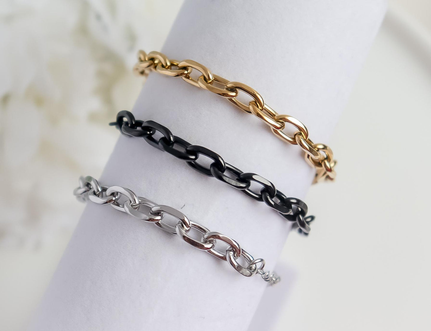 Cable Chain Bracelet | Double Layering Bracelet | Stacking Bracelet | Unisex Bracelet | Minimal Bracelet | Bridesmaid Gift | Christmas Gift
