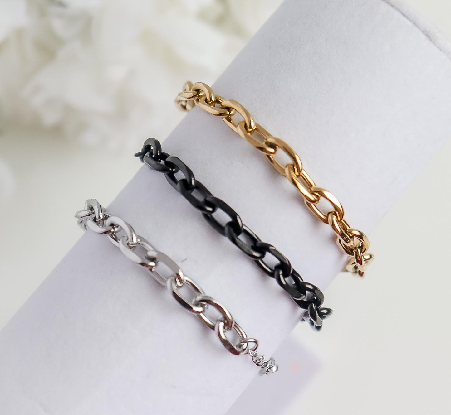 Cable Chain Bracelet | Double Layering Bracelet | Stacking Bracelet | Unisex Bracelet | Minimal Bracelet | Bridesmaid Gift | Christmas Gift