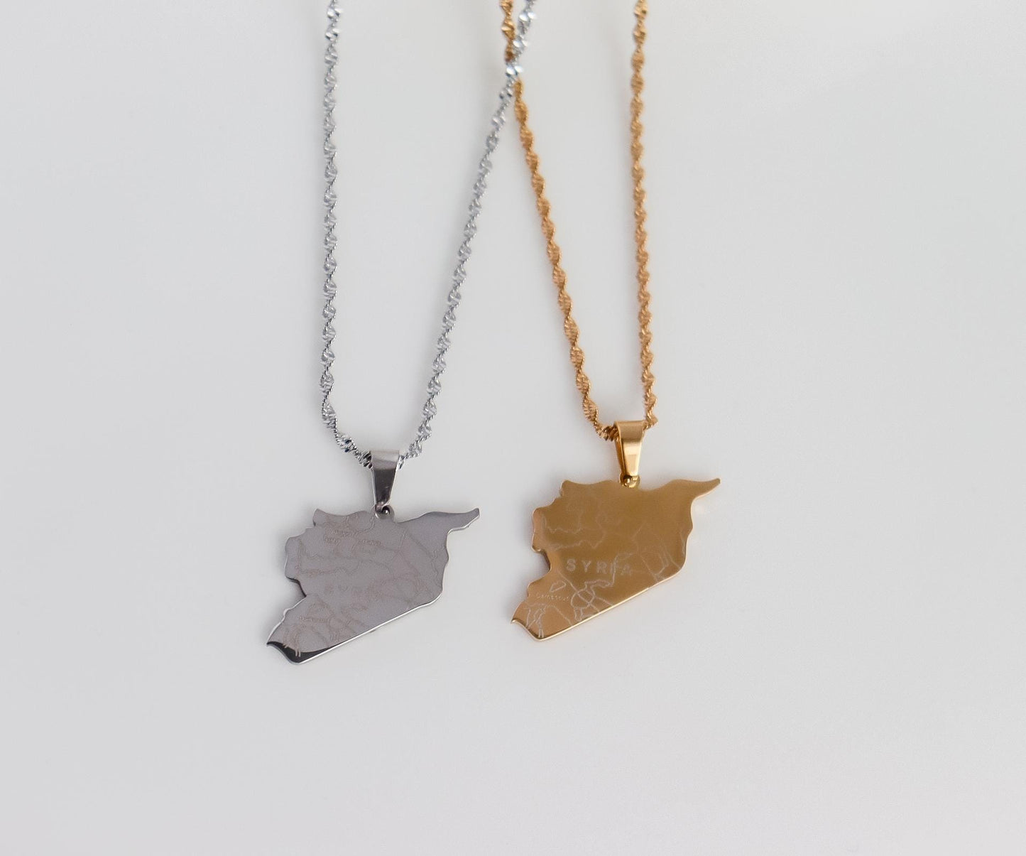 Syria Necklace | Suria Necklace | Syria Map Necklace | Country Pride Necklace | Minimalist Wedding Jewelry | Eid Gift I Syria Country Map