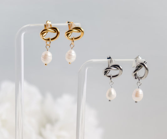 Love Knot Pearl Earring | Twisted Pearl Earring | Minimal Earring | Gold earring | Earring For Her | Bridesmaid Gifts | Bridal Shower
