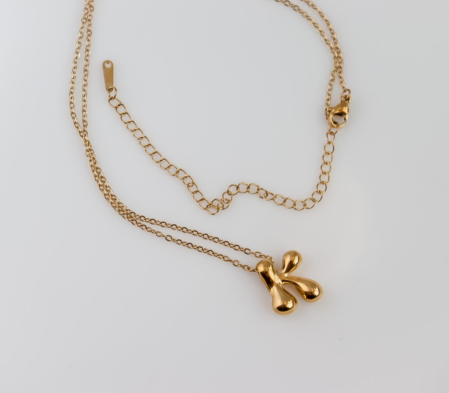 Bubble Letter Necklace | Bubble Initial Letter | Alphabet Letter Pendant | Balloon Letter Custom Jewelry | Name Initial Necklace