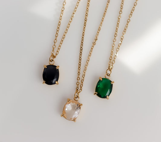 Black Pendant Necklace I Statement Black Enamel I Delicate Layering I Minimalist Wedding Jewelry I Bridal Shower Gift I Oval Onyx Necklace