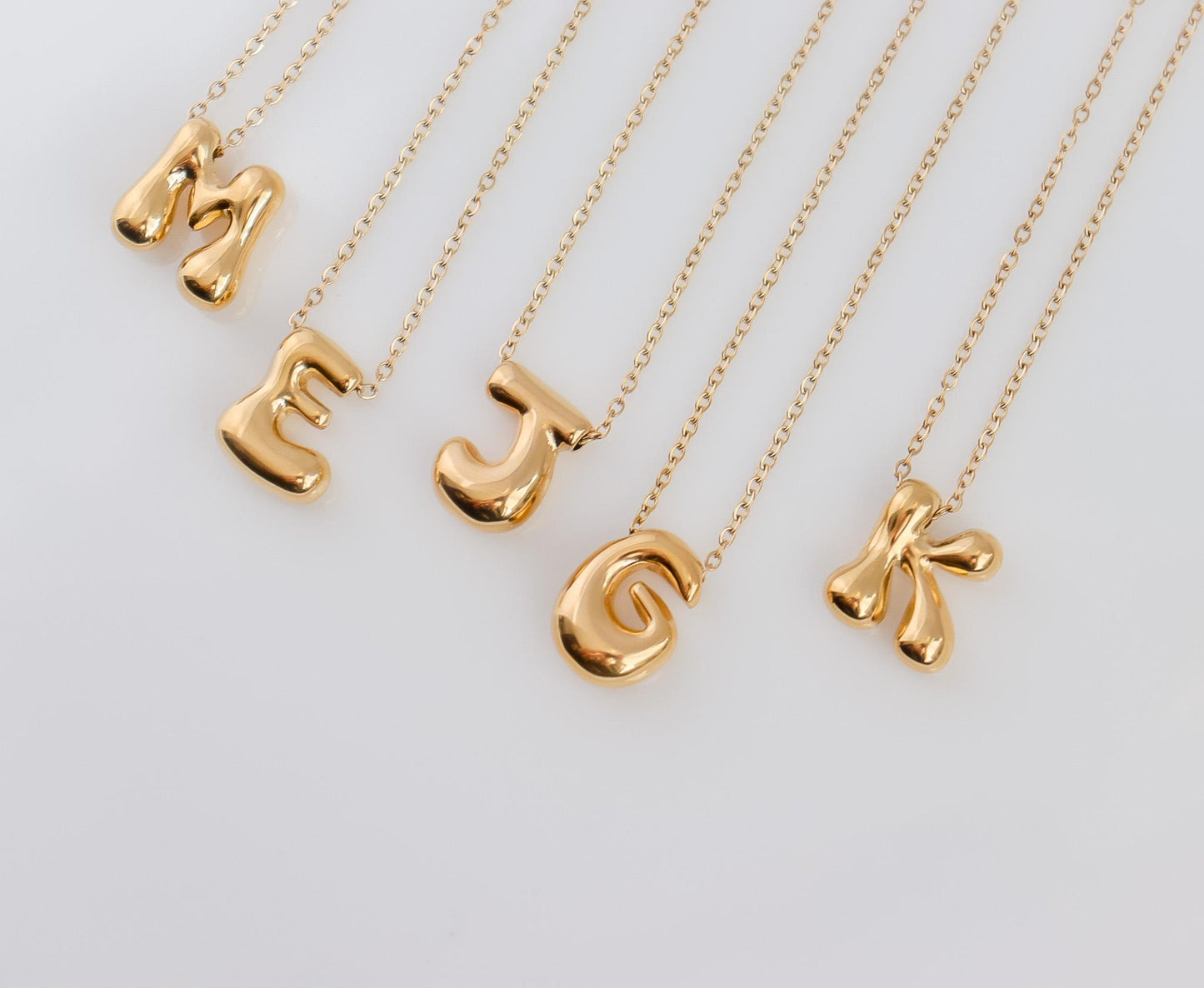 Bubble Letter Necklace | Bubble Initial Letter | Alphabet Letter Pendant | Balloon Letter Custom Jewelry | Name Initial Necklace