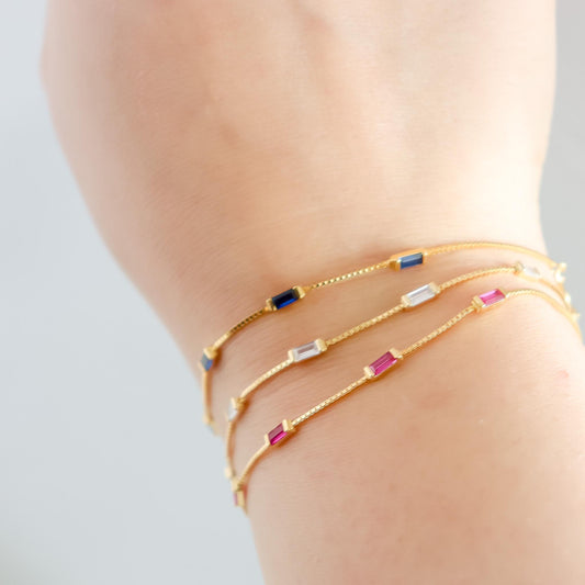 Emarald Tennis Bracelet I Tennis Bracelet, Gold Tennis Bracelet, Diamond Bracelet, Dainty Bracelet, Gift for Her, CZ Tennis Bracelet