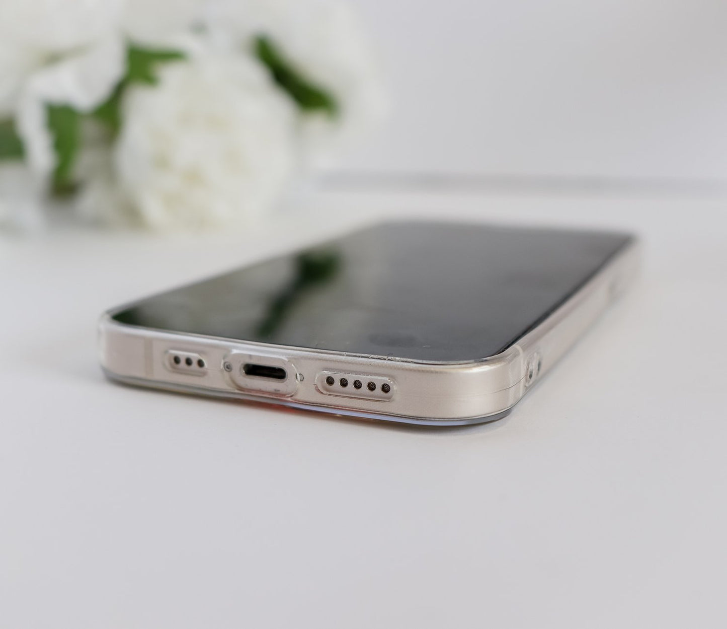 Two Flowers Gold Circle iPhone Case