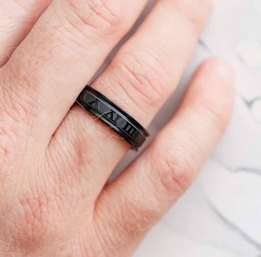 Roman Numeral Detail Ring