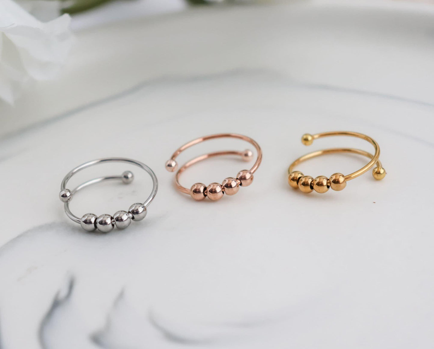 One Loop Bead Fidget Ring