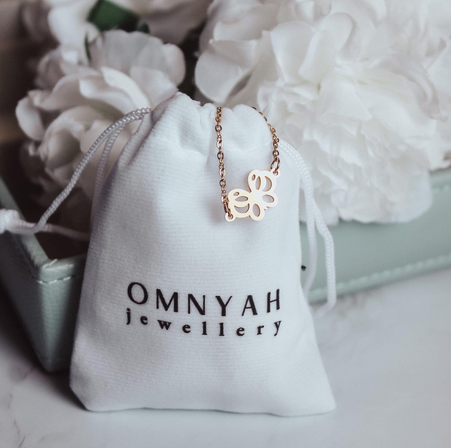 Mini Butterfly Outline Pendant Necklace
