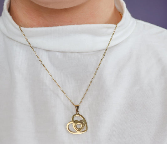 Heart Necklace & Earrings Set