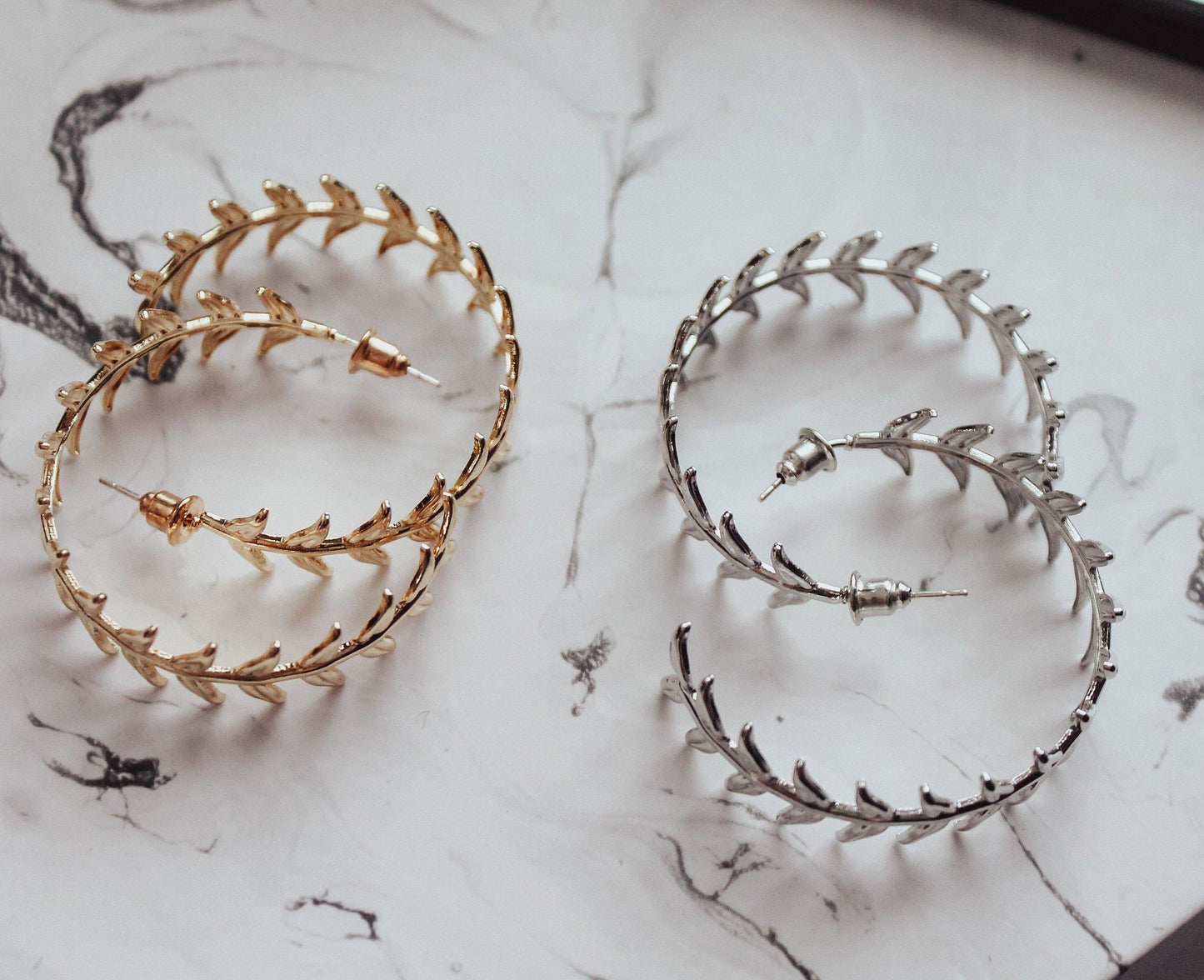 Leaf Vine Hoop Earrings