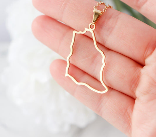 Outline Saudi Arabia Map Necklace
