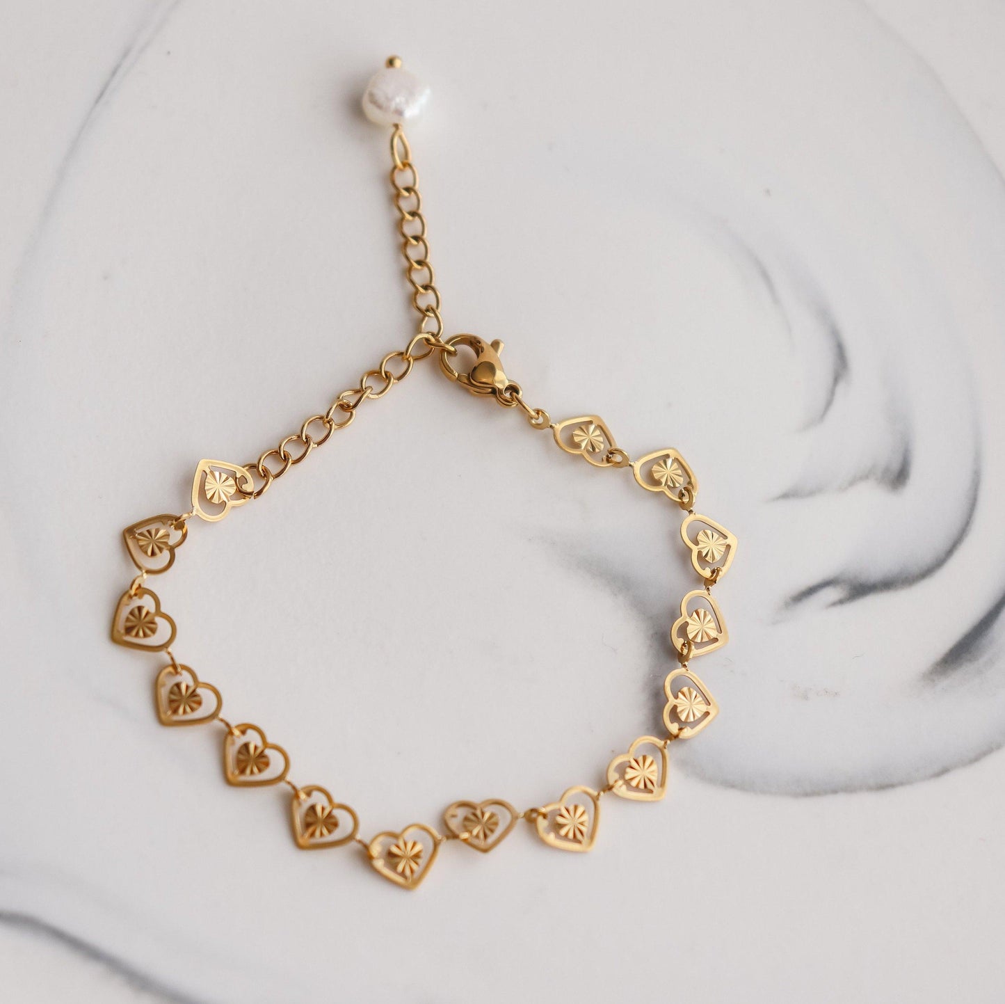 Outline Heart Chain Bracelet