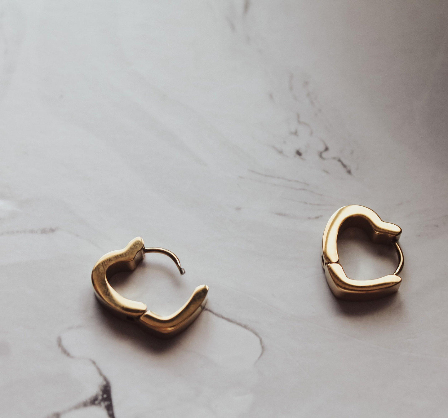 Small Heart Hoop Earrings