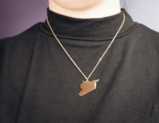 Syria Solid Map Necklace