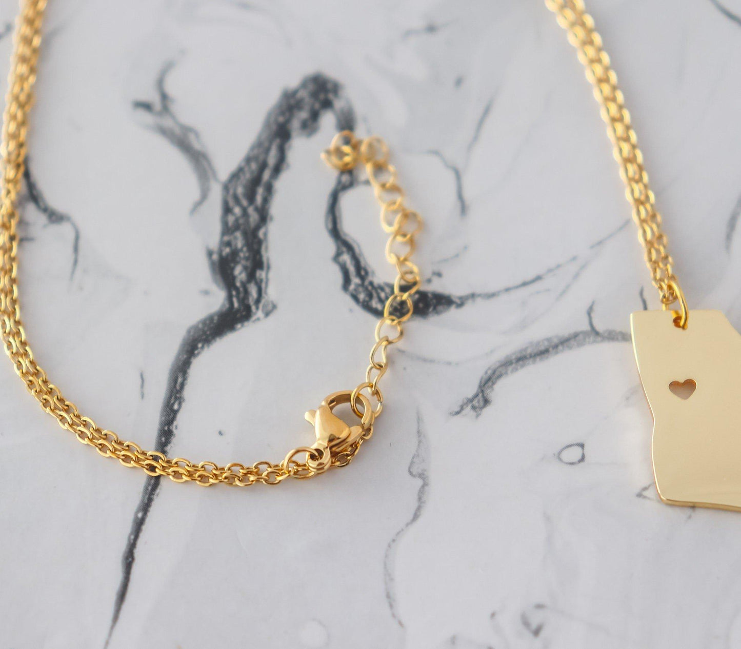 Solid Georgia Map Necklace