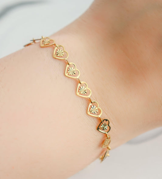 Outline Heart Chain Bracelet