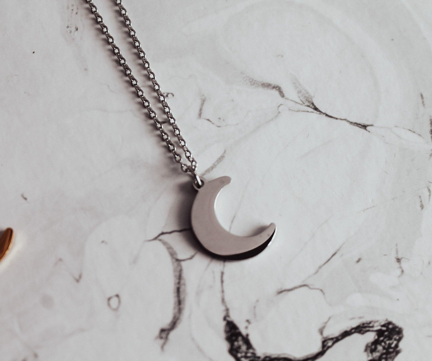 Mini Solid Crescent Moon Necklace