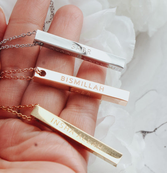 4 Reminders 3D Bar Necklace